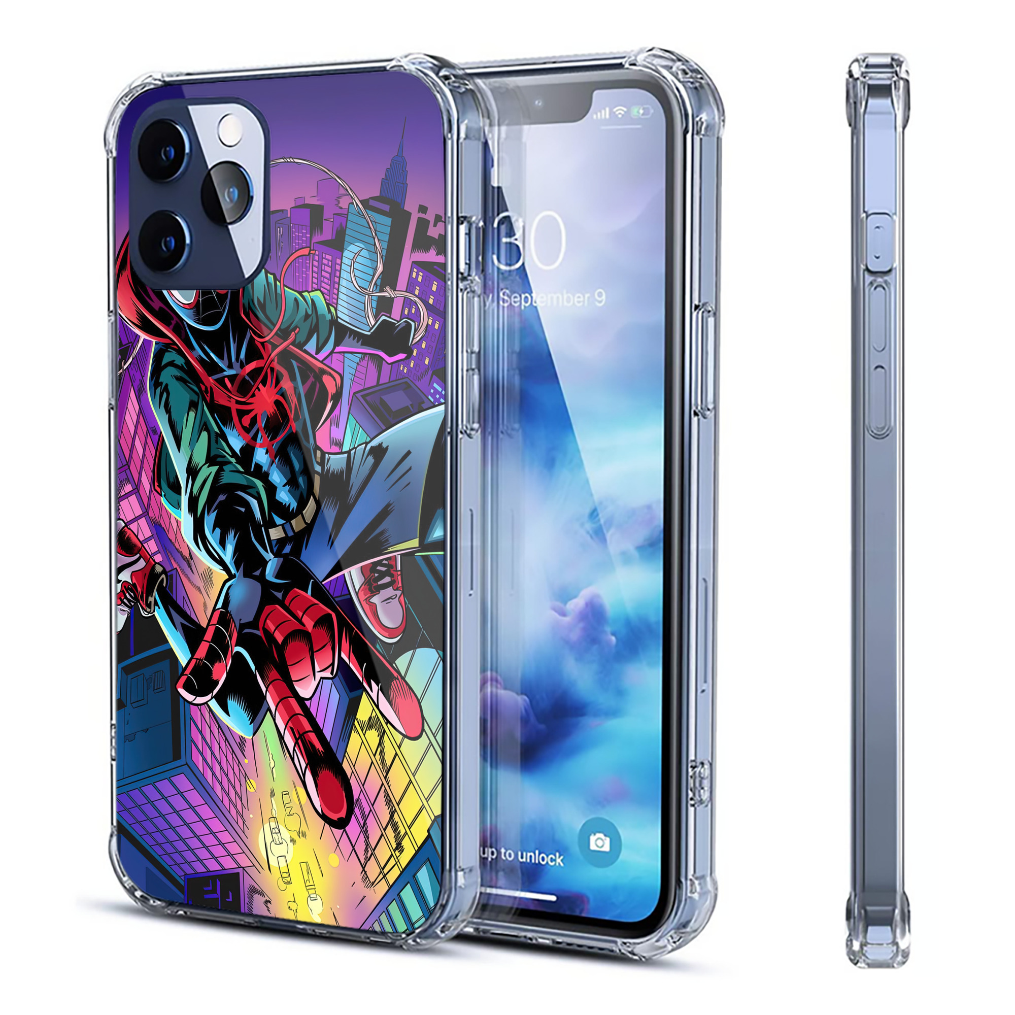 （画像用） Spider Man スパイダーマン 【iPhone 12シリーズ対応】透明スマホケース（クリアソフトケース）
